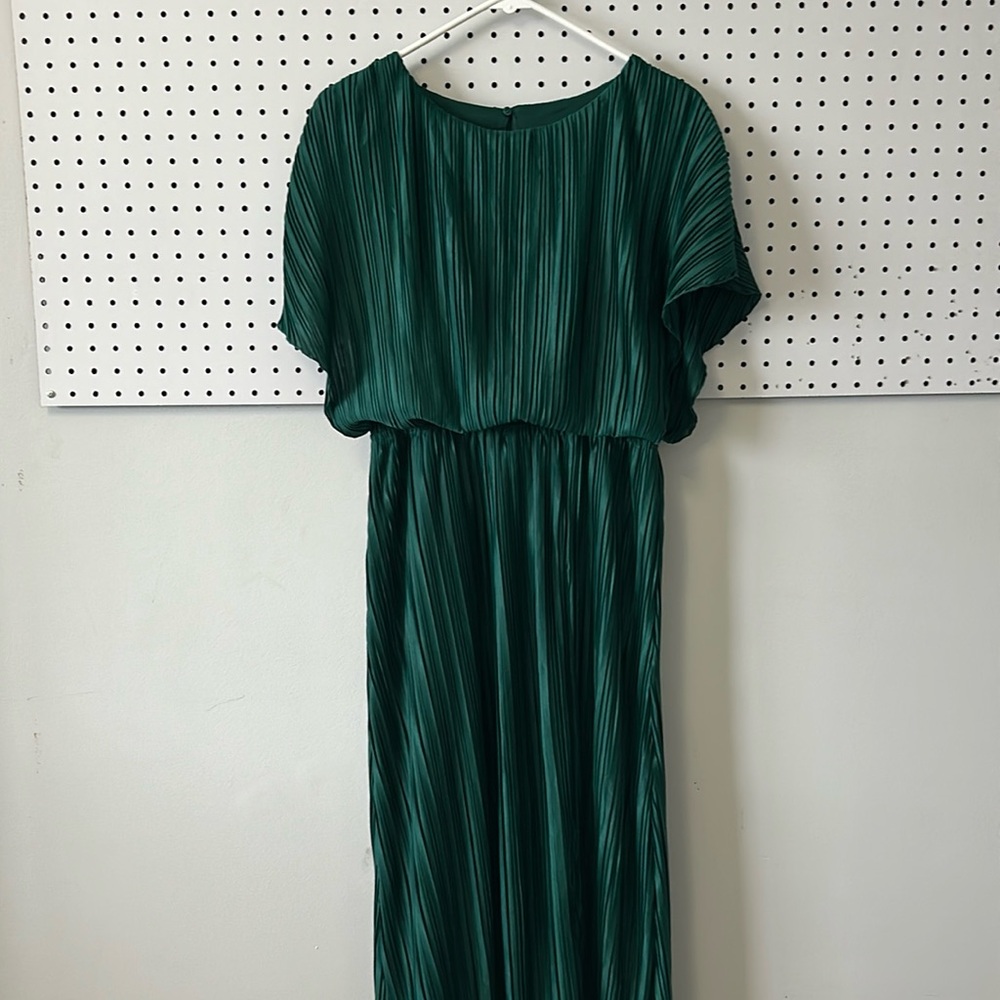 Emerald Green Pleated Maxi